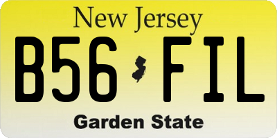 NJ license plate B56FIL
