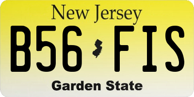 NJ license plate B56FIS