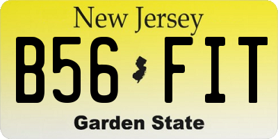 NJ license plate B56FIT
