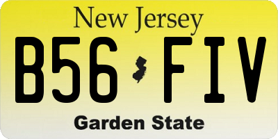 NJ license plate B56FIV