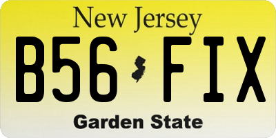NJ license plate B56FIX