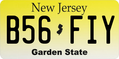 NJ license plate B56FIY