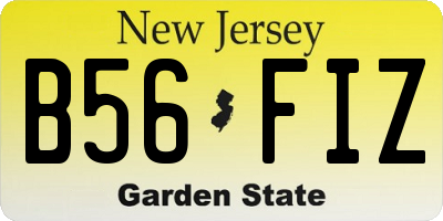 NJ license plate B56FIZ