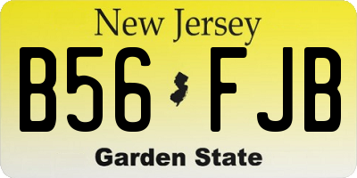 NJ license plate B56FJB