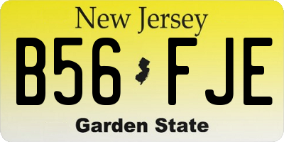NJ license plate B56FJE