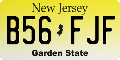 NJ license plate B56FJF