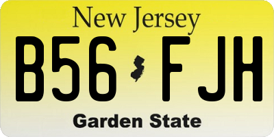 NJ license plate B56FJH
