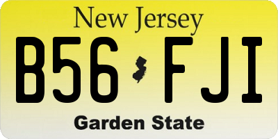 NJ license plate B56FJI
