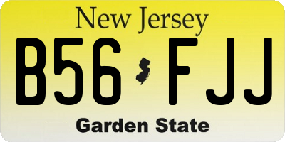 NJ license plate B56FJJ