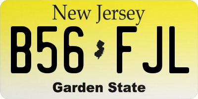 NJ license plate B56FJL