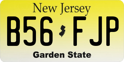 NJ license plate B56FJP