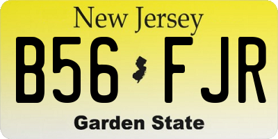 NJ license plate B56FJR