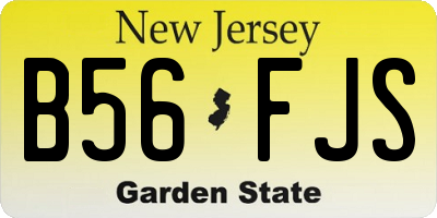 NJ license plate B56FJS
