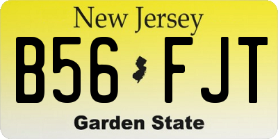 NJ license plate B56FJT