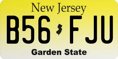 NJ license plate B56FJU