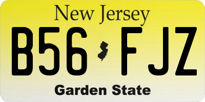 NJ license plate B56FJZ