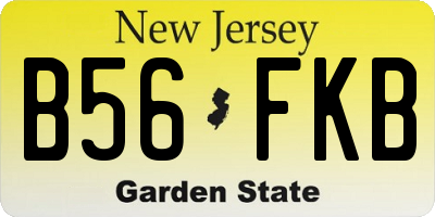 NJ license plate B56FKB