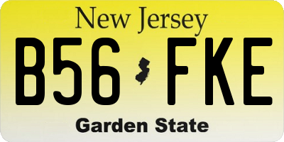 NJ license plate B56FKE