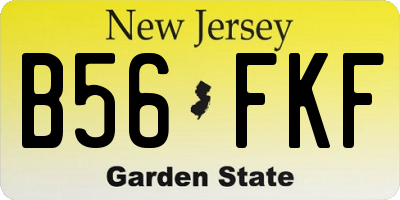 NJ license plate B56FKF
