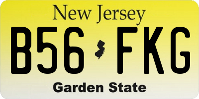 NJ license plate B56FKG