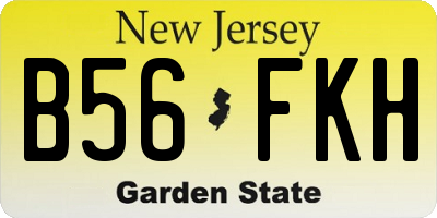 NJ license plate B56FKH