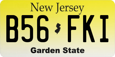 NJ license plate B56FKI