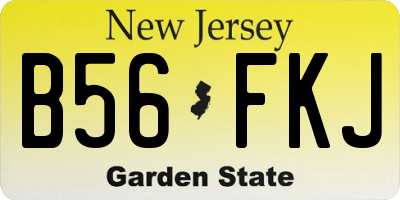 NJ license plate B56FKJ