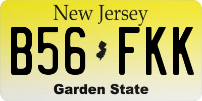 NJ license plate B56FKK
