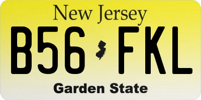 NJ license plate B56FKL