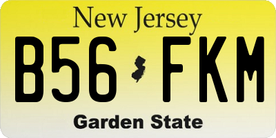 NJ license plate B56FKM