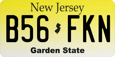 NJ license plate B56FKN