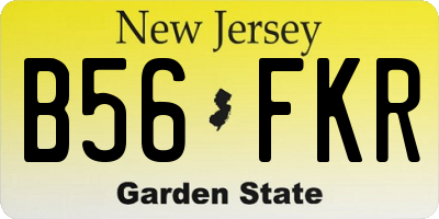 NJ license plate B56FKR
