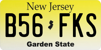 NJ license plate B56FKS