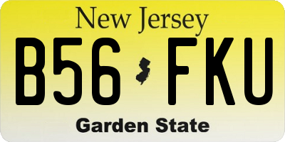 NJ license plate B56FKU