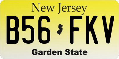 NJ license plate B56FKV