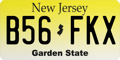 NJ license plate B56FKX