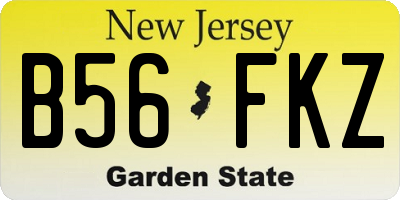 NJ license plate B56FKZ