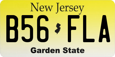 NJ license plate B56FLA