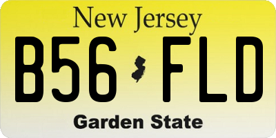 NJ license plate B56FLD