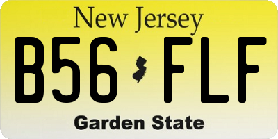 NJ license plate B56FLF