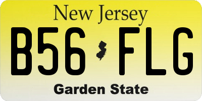 NJ license plate B56FLG