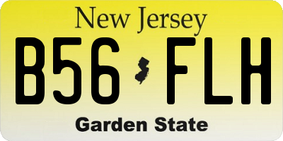 NJ license plate B56FLH