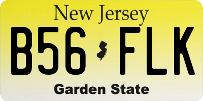 NJ license plate B56FLK