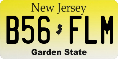 NJ license plate B56FLM