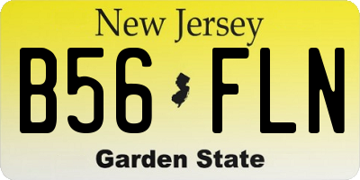 NJ license plate B56FLN