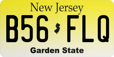 NJ license plate B56FLQ