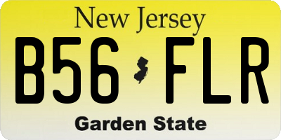 NJ license plate B56FLR