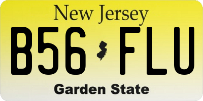 NJ license plate B56FLU
