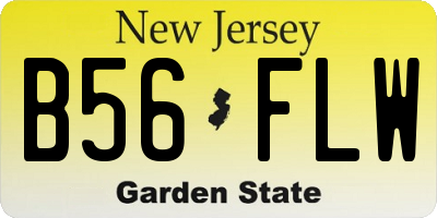 NJ license plate B56FLW