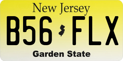NJ license plate B56FLX